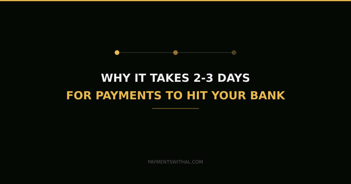 Timeline showing why payment settlement takes 2-3 business days